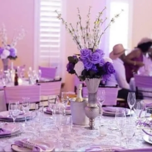 All purple Table Decor