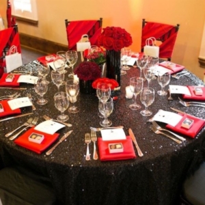 Classic Black & Red Table decor