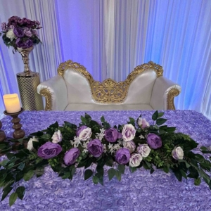 Elegant Purple Sweet Heart table
